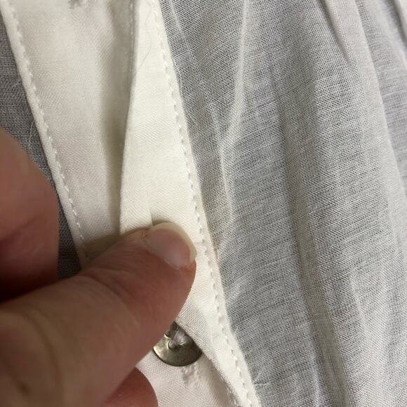 Anthropologie Pilcro top womens XS NEW white pleated shoulder popover oversized - Picture 7 of 16